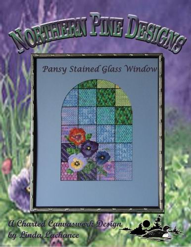 Pansy Stained Glass Window